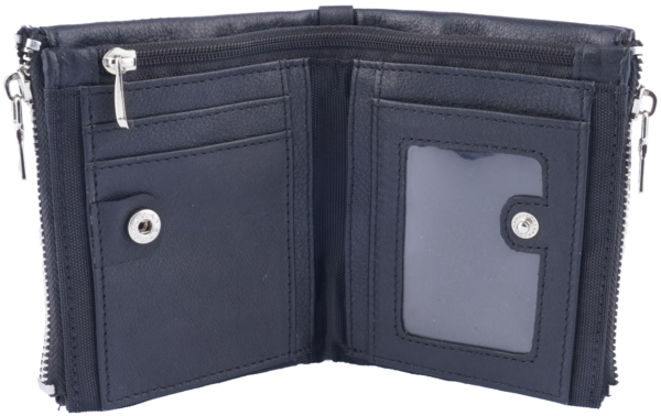 Leather Multi Zipped Compartment Wallet - Image 2