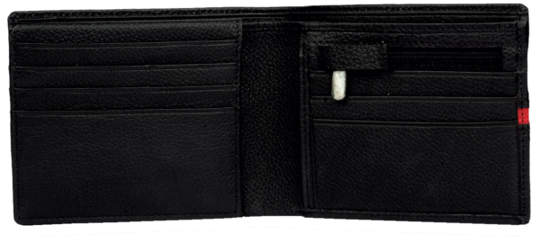 Leather Wallet with Zipped Coin Compartment & Coloured Strip - Image 2