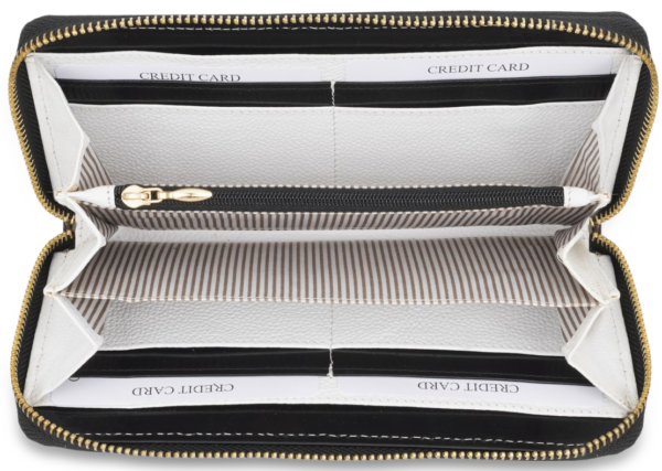 Leather Vstrip Zipped Ladies Wallet - Image 2