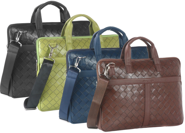 Woven Laptop Bag in Faux Leather - Image 3