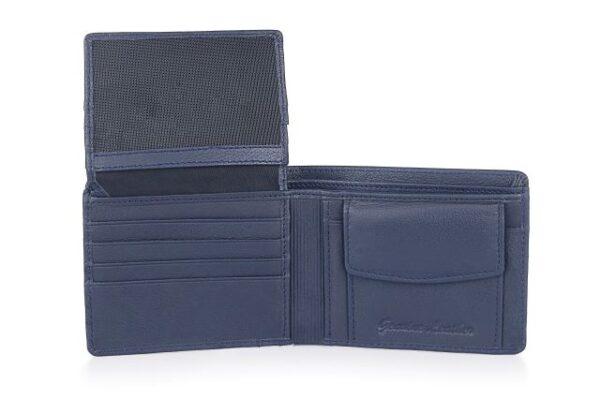 Seam Leather Top Flap Mens Wallet with Coin Compartment - Image 6