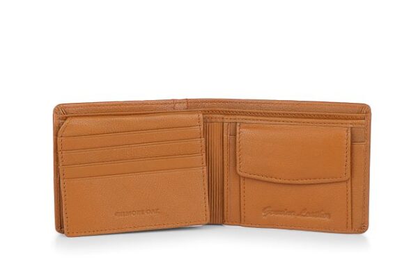 Seam Leather Top Flap Mens Wallet with Coin Compartment - Image 8