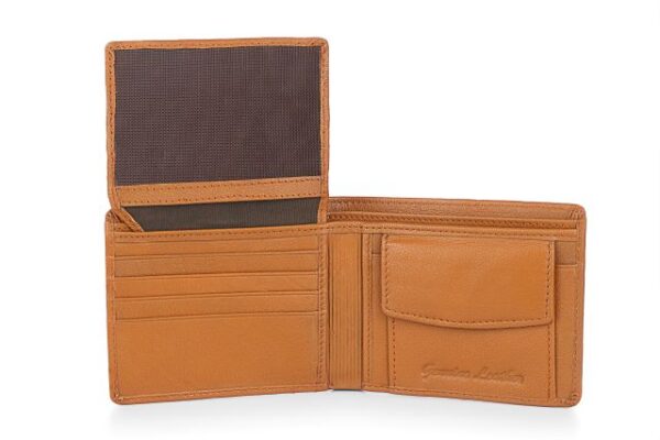 Seam Leather Top Flap Mens Wallet with Coin Compartment - Image 9