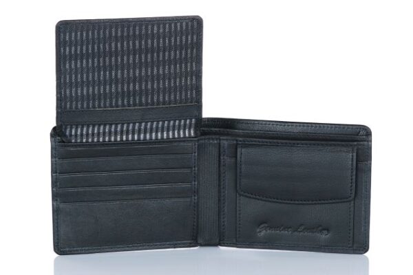 Seam Leather Top Flap Mens Wallet with Coin Compartment - Image 3