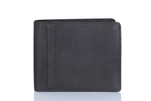 Seam Leather Top Flap Mens Wallet with Coin Compartment - Image 4