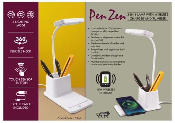 3 in 1 Lamp with Wireless Charger and Tumbler - Image 3